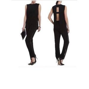 BCBGMAXAZRIA Mirabella Jumpsuit XS Open Back Sleeveless Sequins New Years Party
